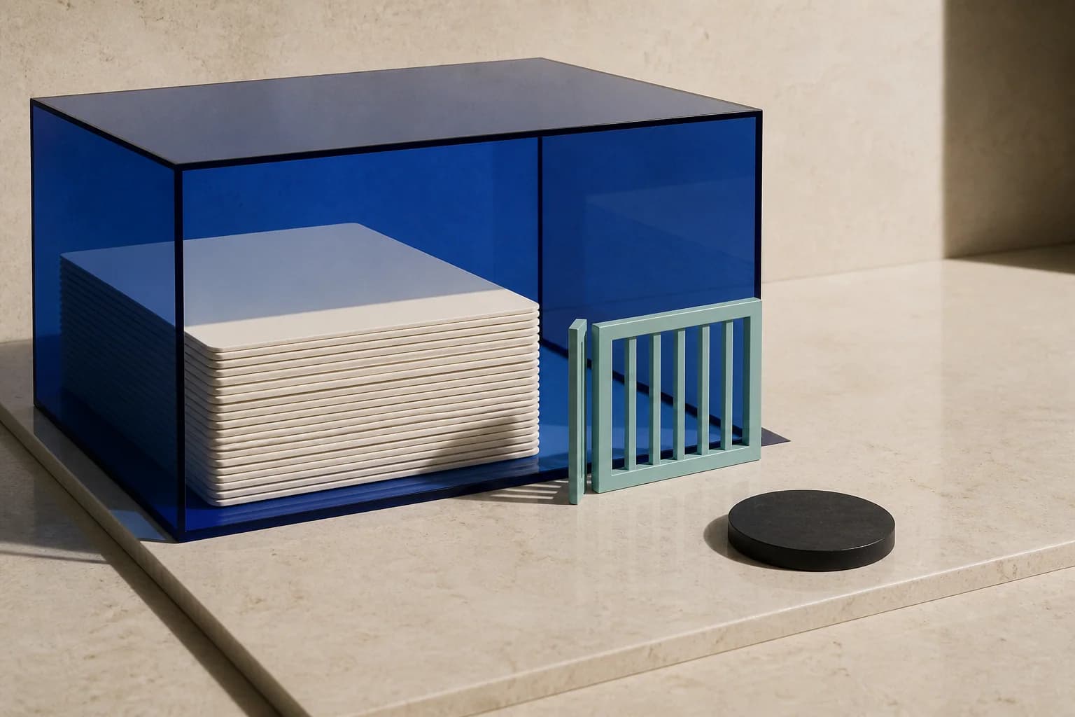 Protected records, a visible access gate and review token representing clear data boundaries