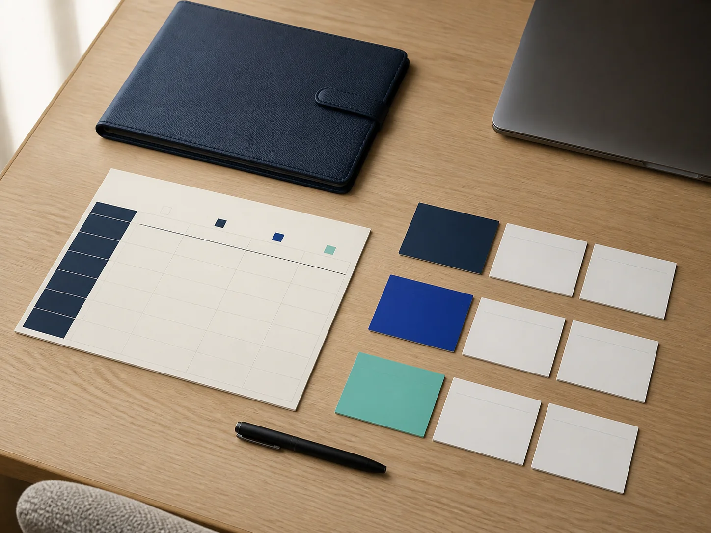 Editorial still life representing a structured market-entry operating plan